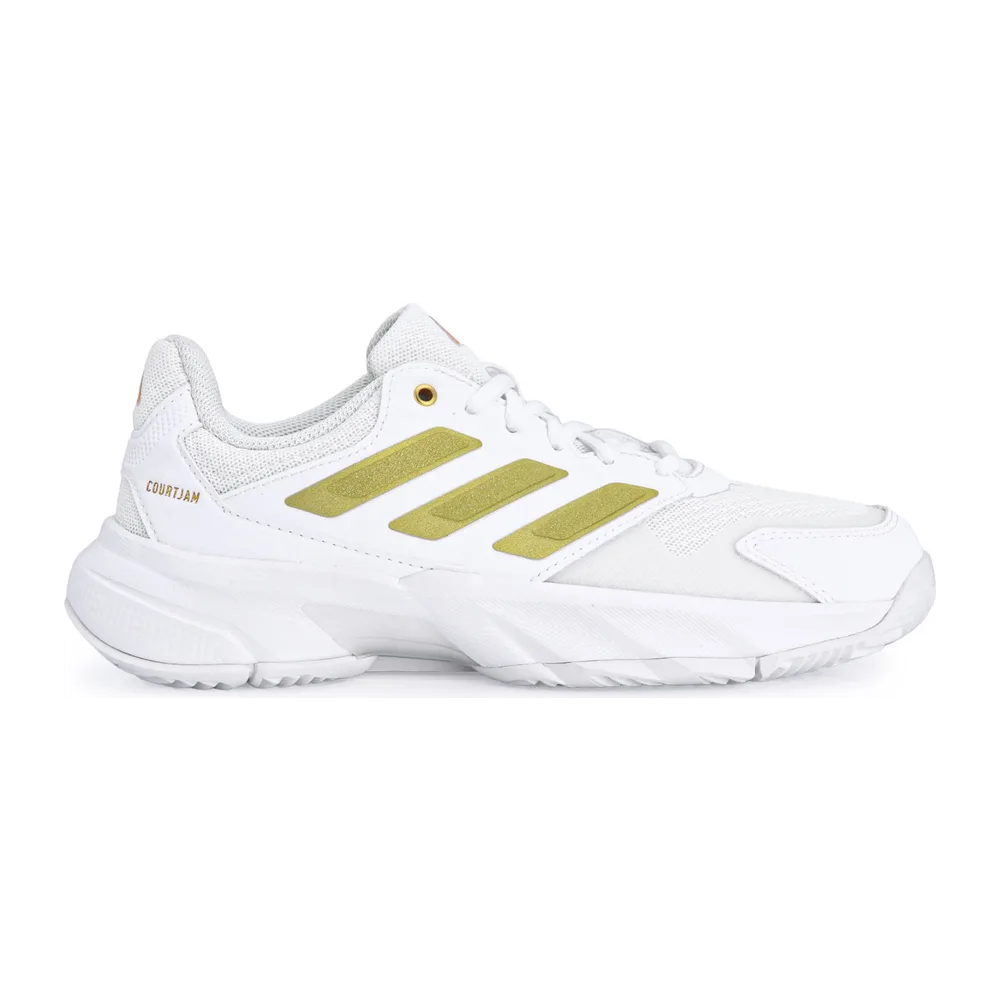 Adidas Courtjam Control 3 - All Court Feminino — Branco e Dourado