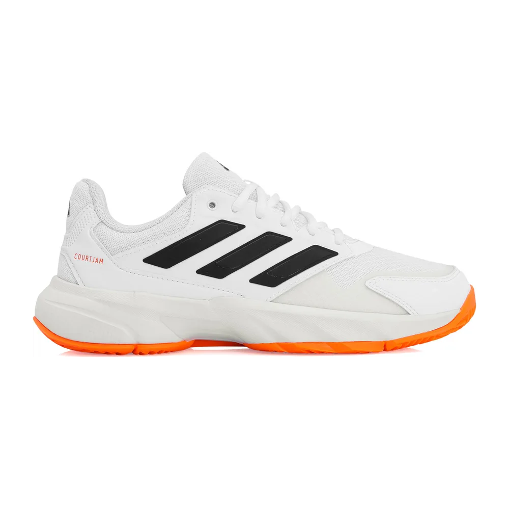 Adidas Courtjam Control 3 - All Court Masculino — Branco Preto e Laranja