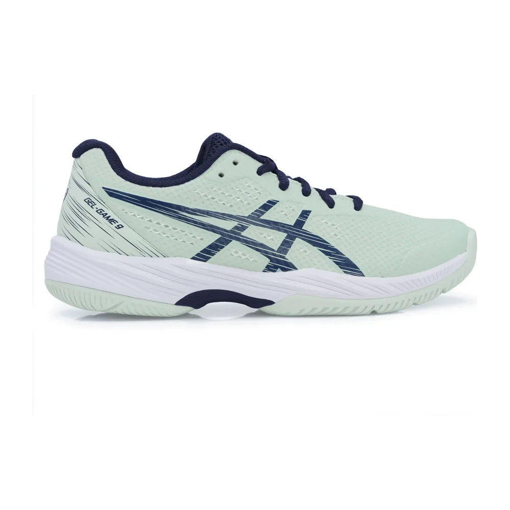 Asics Gel Game 9 Feminino — Verde Marinho e Branco