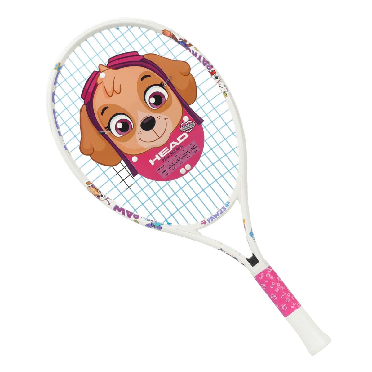 Raquete De Tênis Infantil Head Patrulha Canina 23 Branca